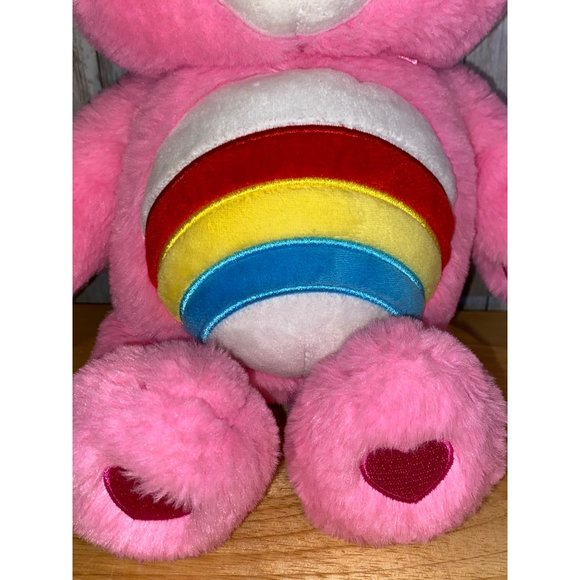 Care Bears Unlock the Magic Pink Rainbow Cheer Bear 14” Plush 2020 Toy Heart - Picture 3 of 12
